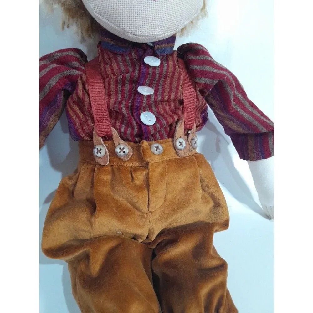 Vintage Cloth Boy Doll, Freckles, Blond, 18 Inch